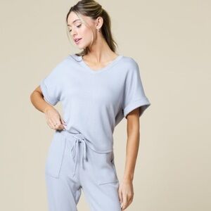 Softies PureDream V-Neck top Comfy Top Only In Gray XL